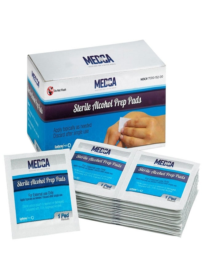 MEDca Alcohol Prep Pads, Sterile, Medium, 2-Ply Pack of 100 - Image 1